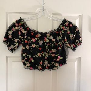 Embroidered Crop Top